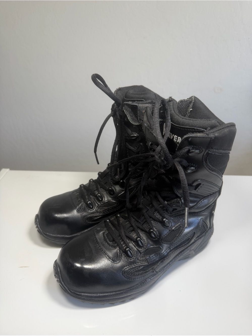 Converse C8874 Rapid Response Tactical Boots Side Zip Comp Safety Toe Black Sz 8